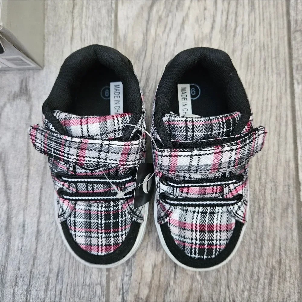 Lakeshore LKS Black and Pink Plaid Shoes Size 6T